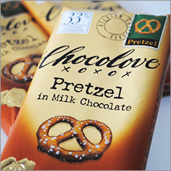 アイハーブ一番人気チョコメーカーのプレッツエル入りミルクチョコレート【Chocolove】